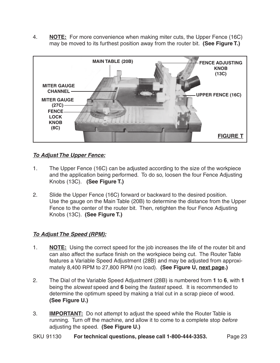 Harbor Freight Tools ROUTER WITH FULL SIZE TABLE 91130 User Manual | Page 23 / 32