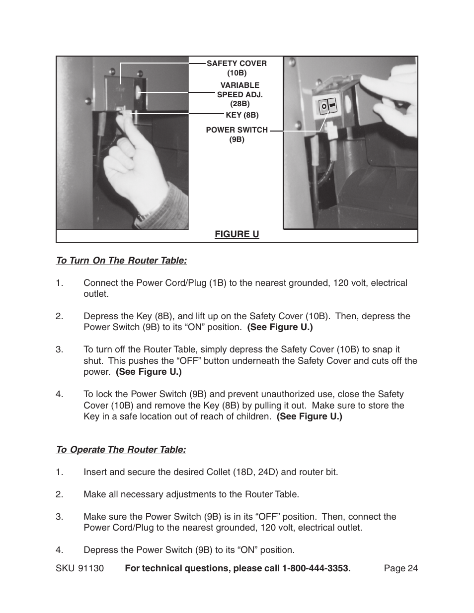 Harbor Freight Tools ROUTER WITH FULL SIZE TABLE 91130 User Manual | Page 24 / 32