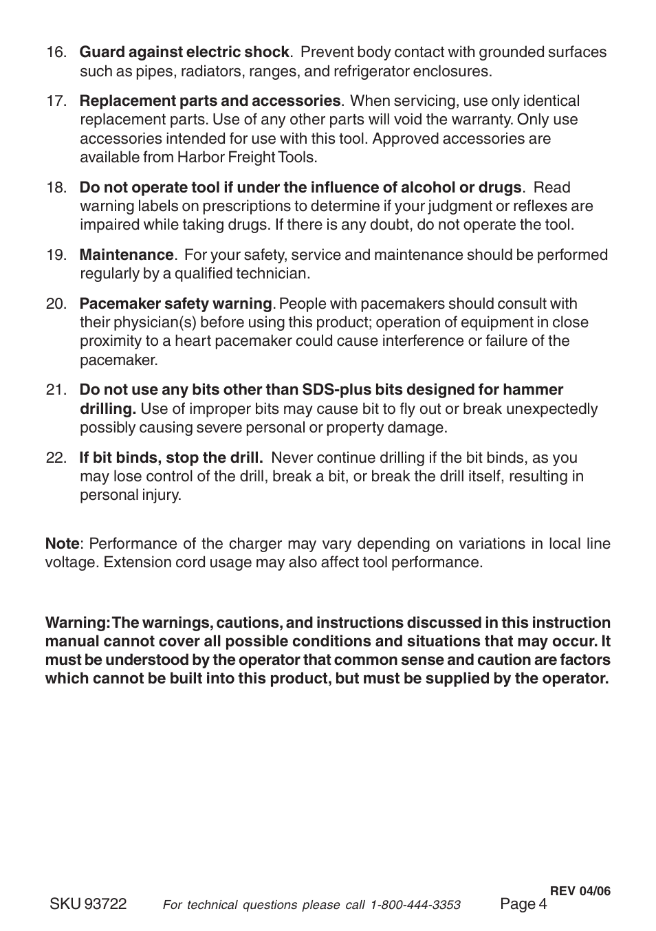 Harbor Freight Tools 93722 User Manual | Page 4 / 12