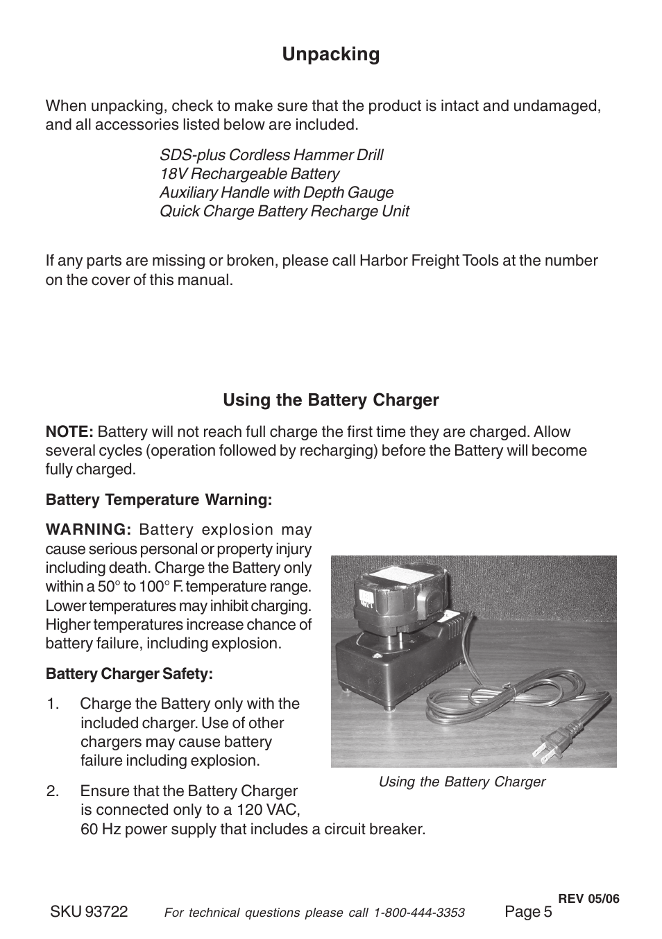 Unpacking | Harbor Freight Tools 93722 User Manual | Page 5 / 12