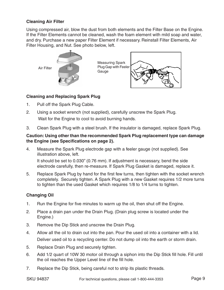 Harbor Freight Tools 94837 User Manual | Page 9 / 12