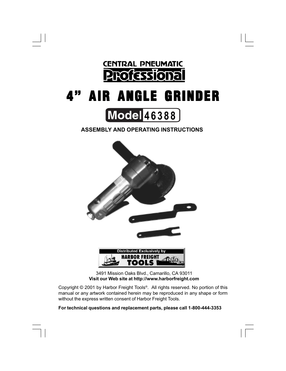 Harbor Freight Tools 46388 User Manual | 8 pages