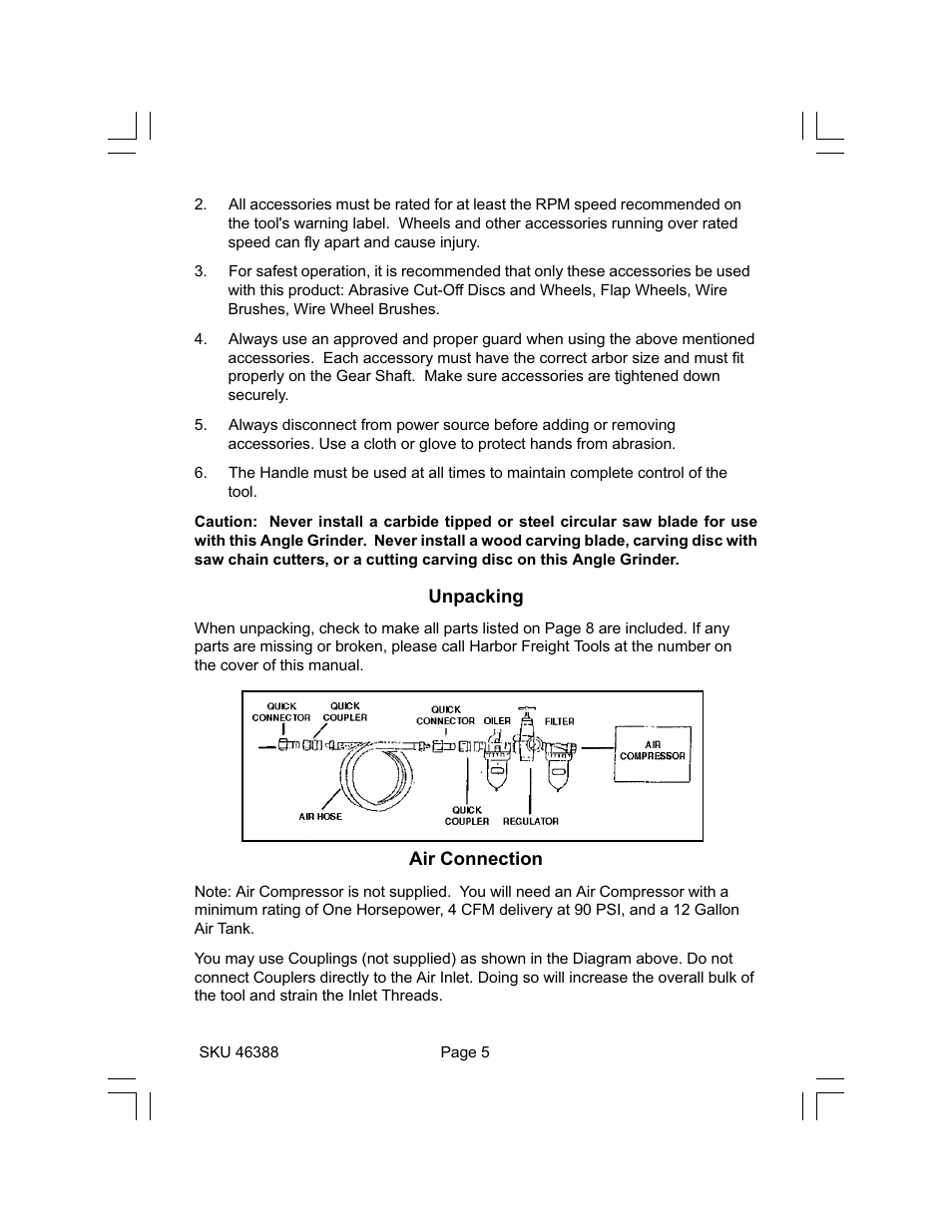 Harbor Freight Tools 46388 User Manual | Page 5 / 8