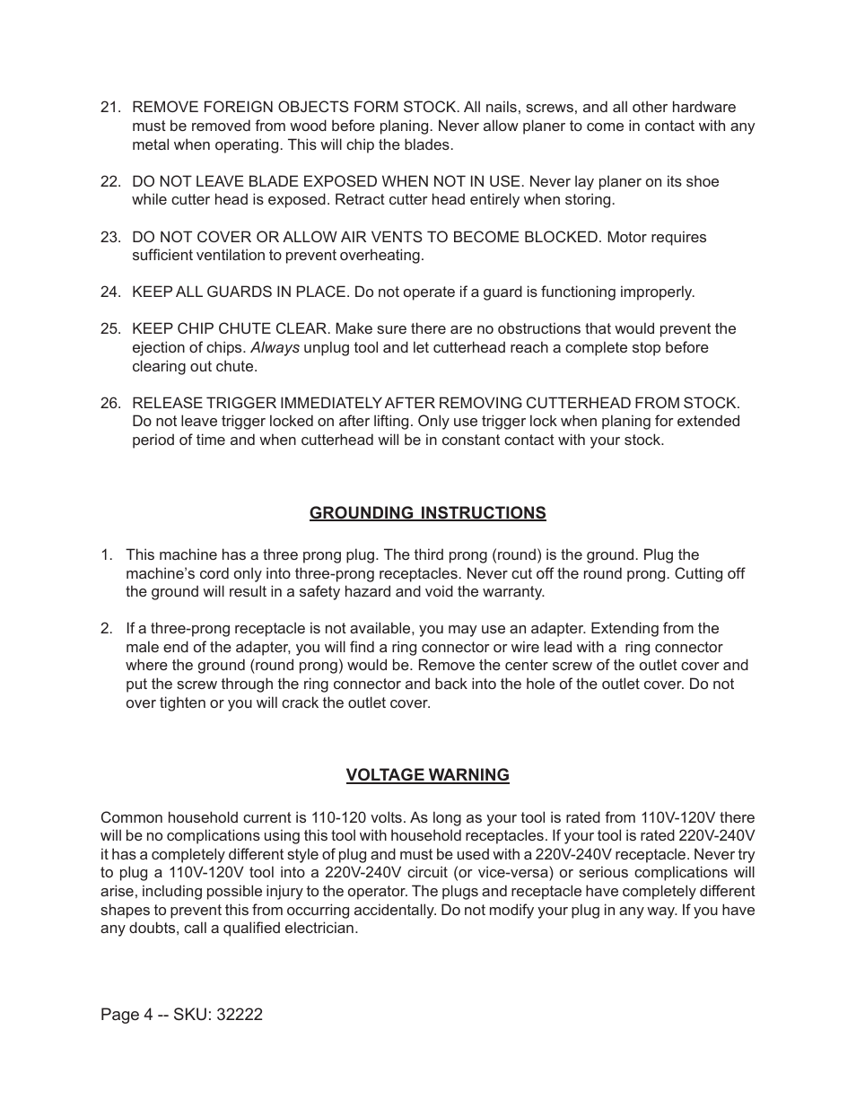 Harbor Freight Tools 32222 User Manual | Page 4 / 13