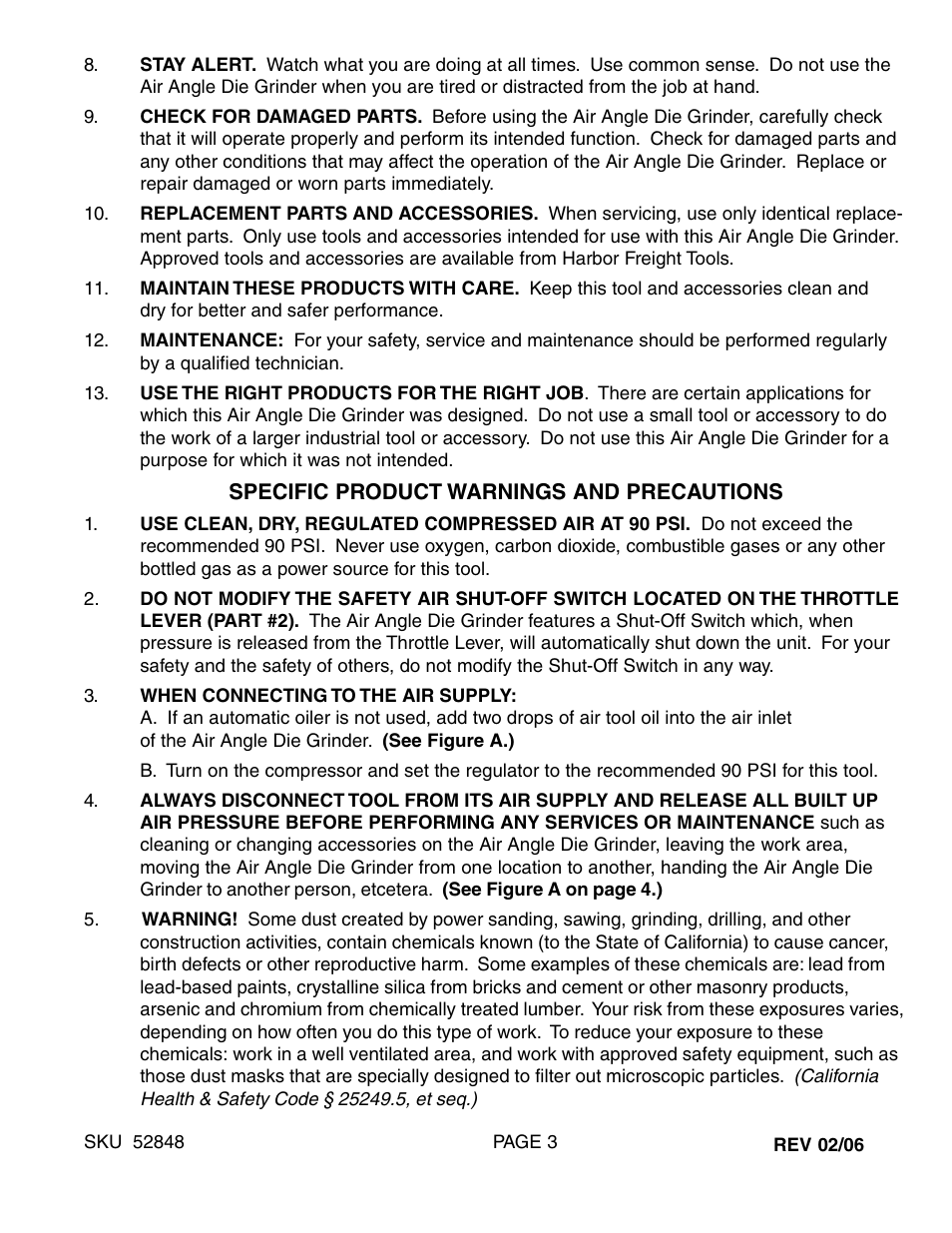 Harbor Freight Tools 52848 User Manual | Page 3 / 6