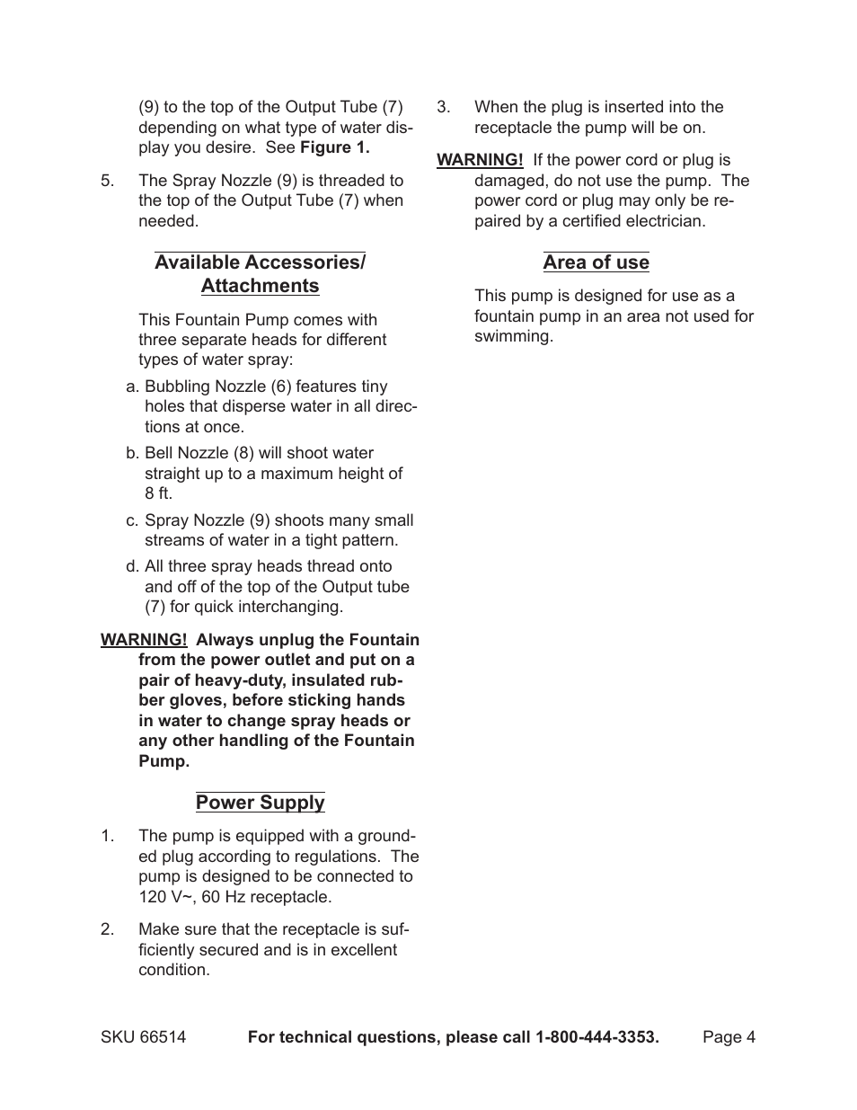 Harbor Freight Tools 66514 User Manual | Page 4 / 8