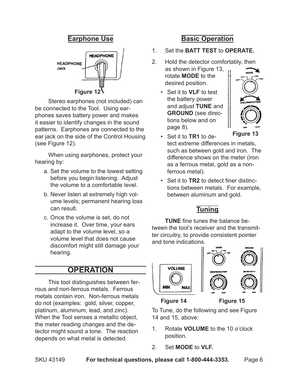 Operation | Harbor Freight Tools 43149 User Manual | Page 6 / 11