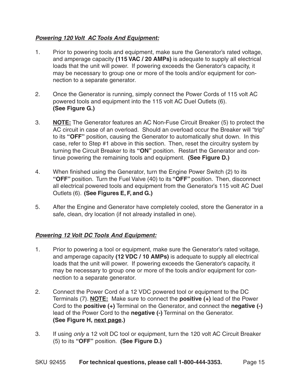 Harbor Freight Tools 92455 User Manual | Page 15 / 24