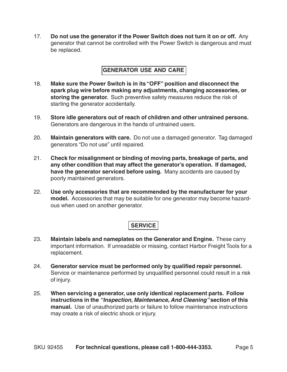 Harbor Freight Tools 92455 User Manual | Page 5 / 24