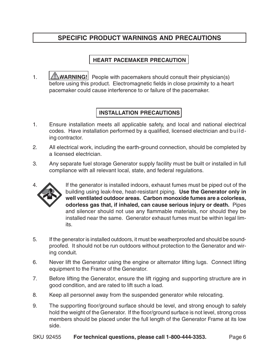 Harbor Freight Tools 92455 User Manual | Page 6 / 24