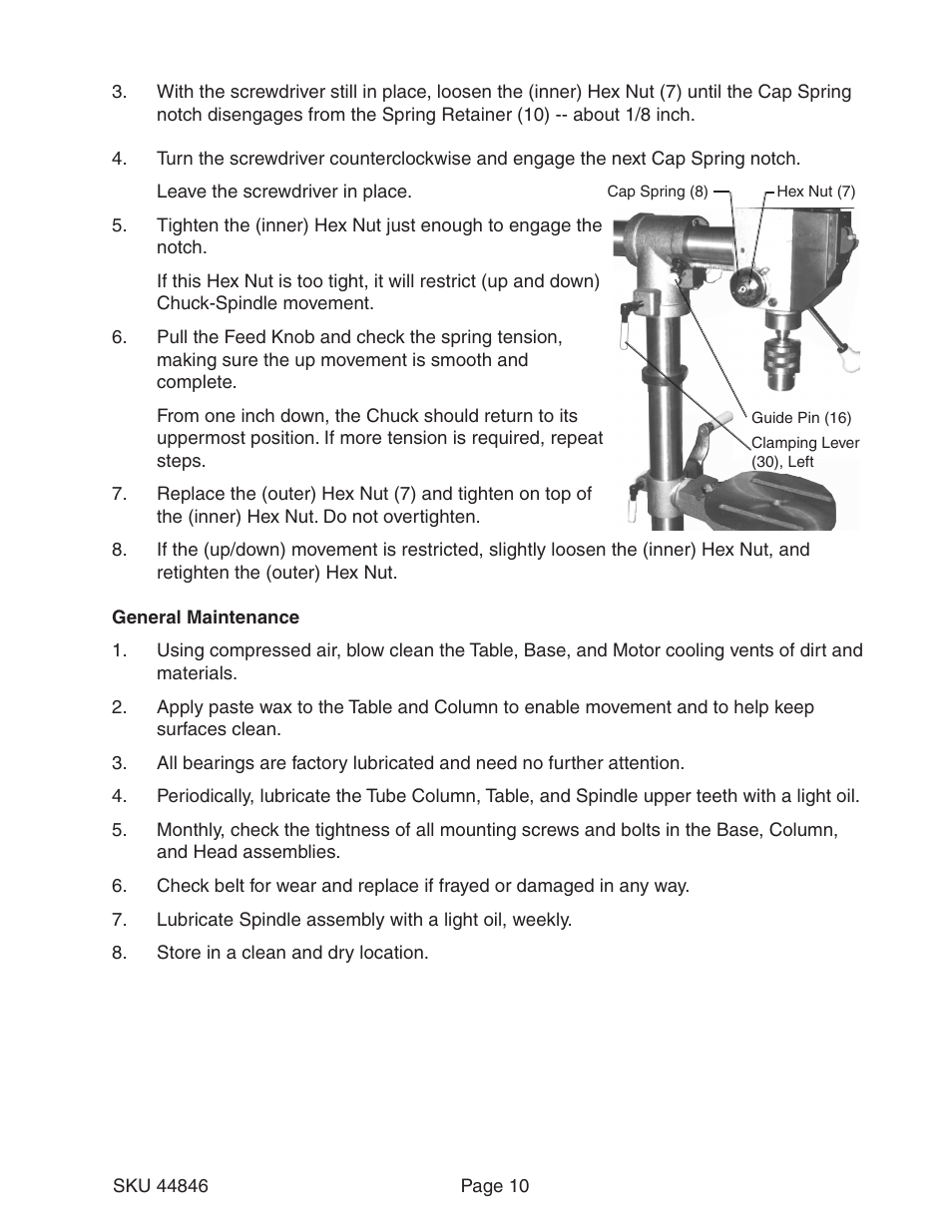 Harbor Freight Tools CENTRAL MACHINERY 44846 User Manual | Page 10 / 15