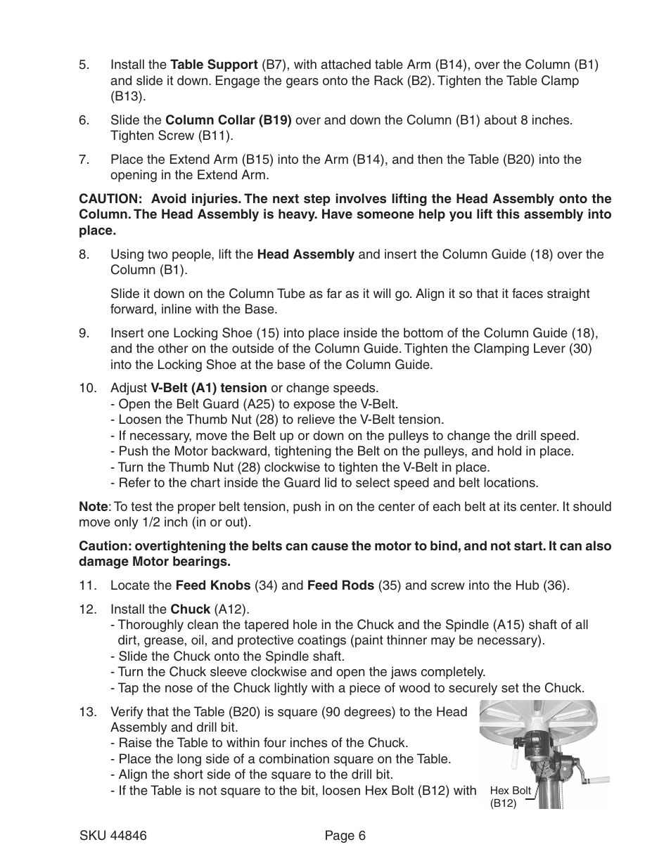 Harbor Freight Tools CENTRAL MACHINERY 44846 User Manual | Page 6 / 15