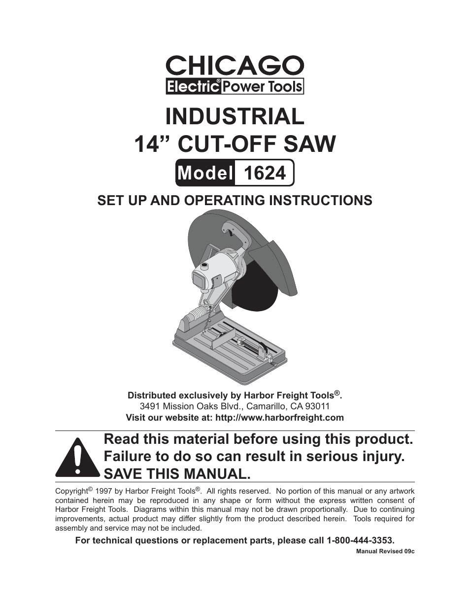 Harbor Freight Tools 01624 User Manual | 12 pages