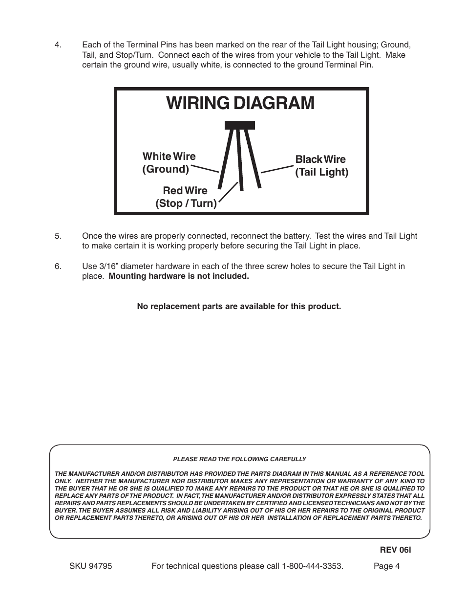 Wiring diagram | Harbor Freight Tools 94795 User Manual | Page 4 / 5