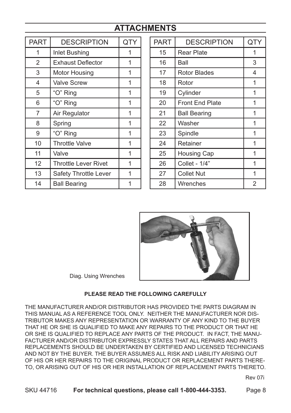 Attachments | Harbor Freight Tools 44716 User Manual | Page 8 / 9