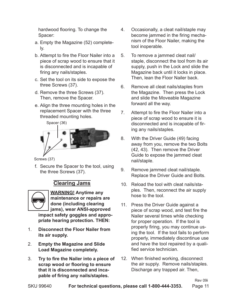 Harbor Freight Tools 99640 User Manual | Page 11 / 16