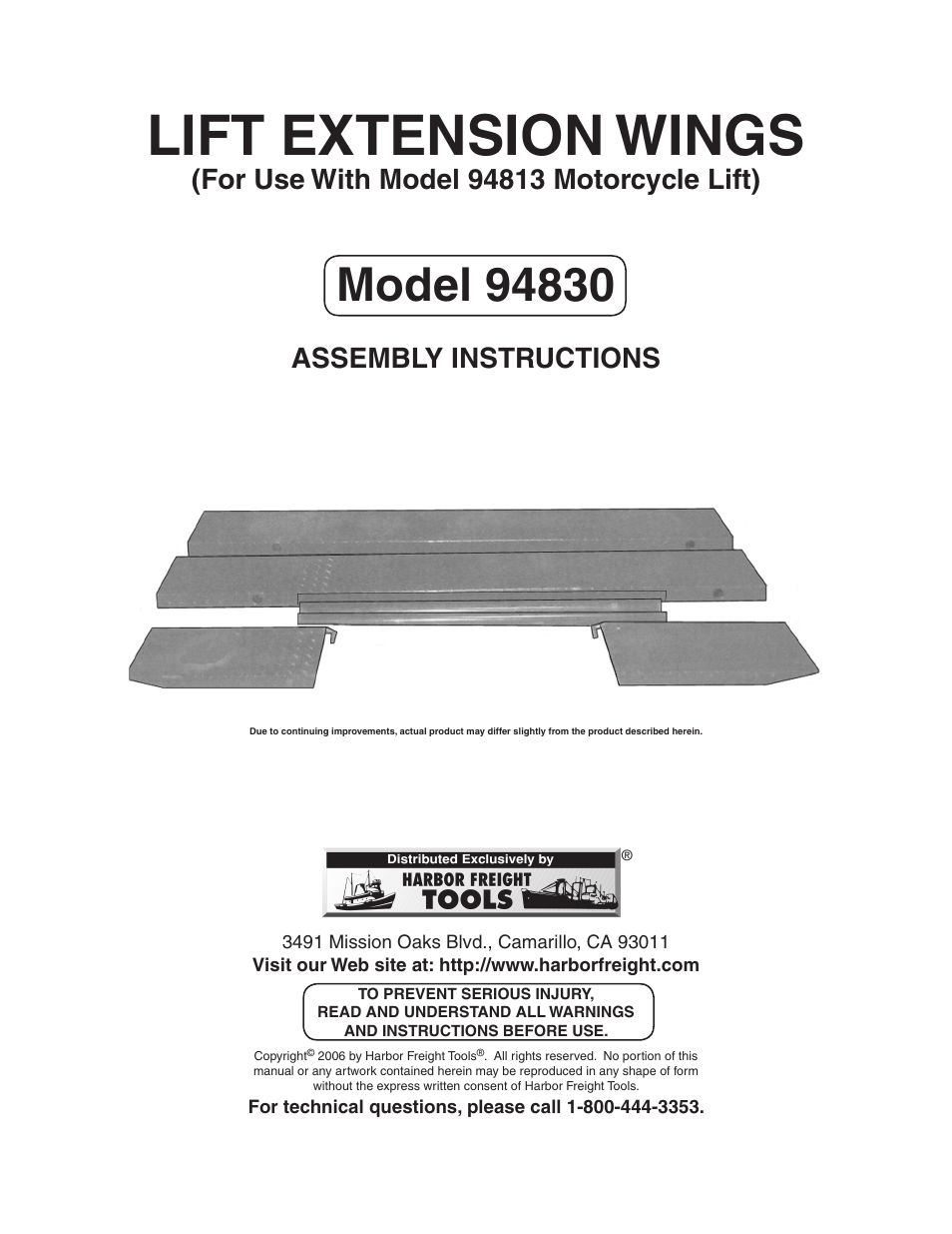 Harbor Freight Tools 94830 User Manual | 9 pages