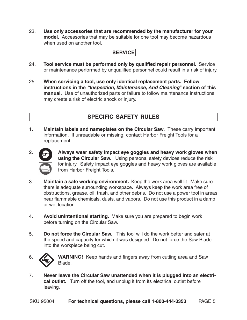 Harbor Freight Tools 95004 User Manual | Page 5 / 20