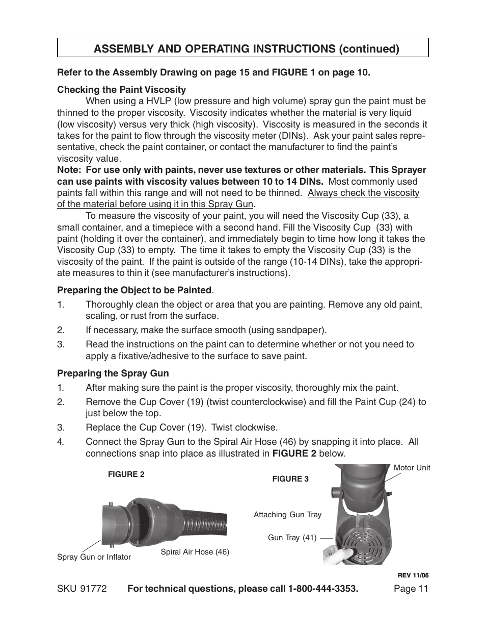 Assembly and operating instructions (continued) | Harbor Freight Tools 91772 User Manual | Page 11 / 15