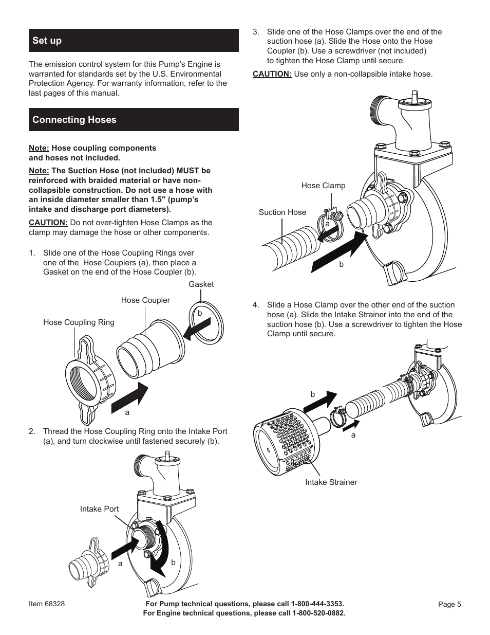 Harbor Freight Tools Pacific Hydrostar 1-1/2" Gasoline Powered Clear Water Pump 68328 User Manual | Page 7 / 24