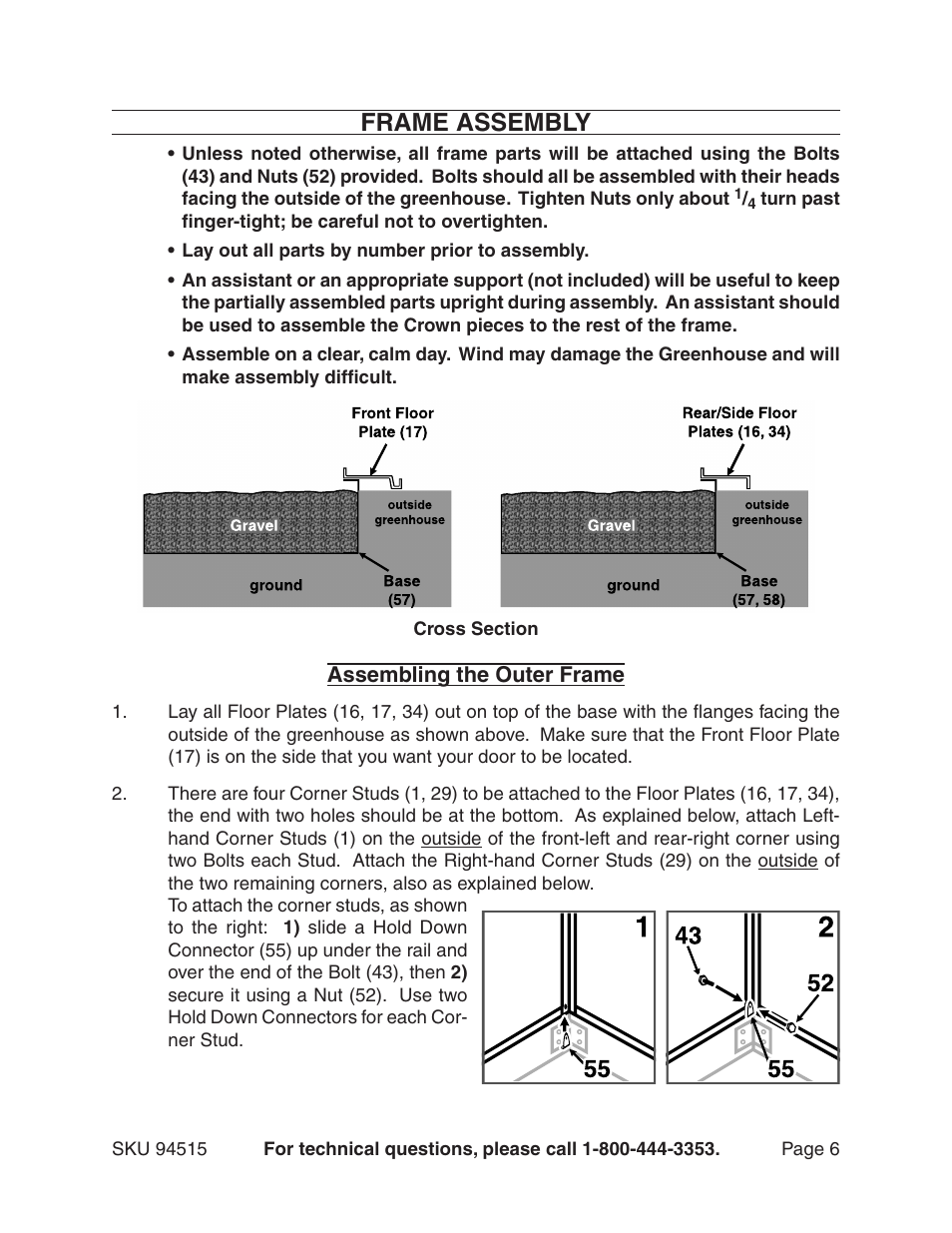 Frame assembly | Harbor Freight Tools 94515 User Manual | Page 6 / 18