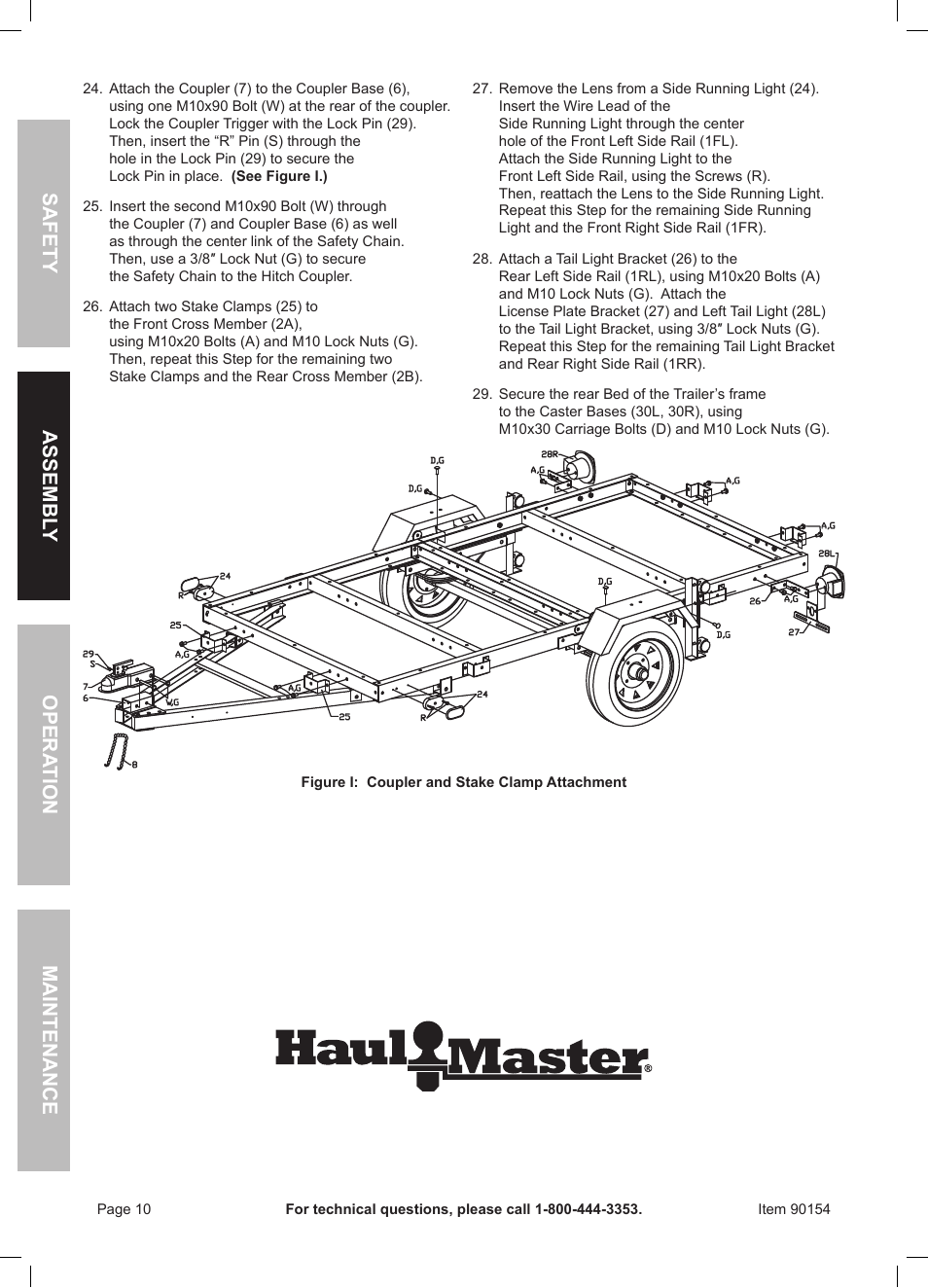 Harbor Freight Tools Foldable Utility Trailer 90154 User Manual | Page 10 / 28