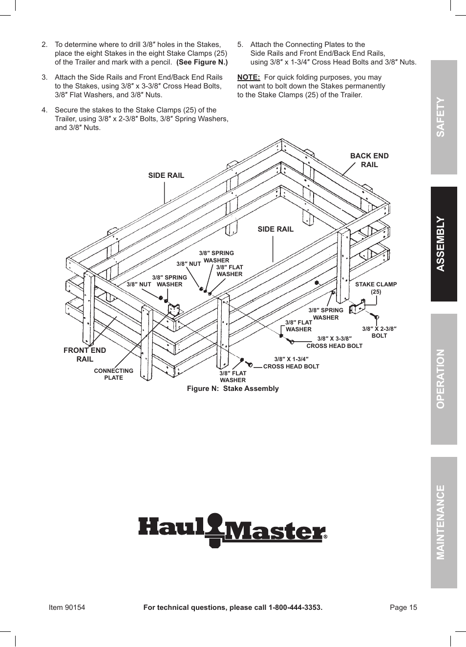 Harbor Freight Tools Foldable Utility Trailer 90154 User Manual | Page 15 / 28