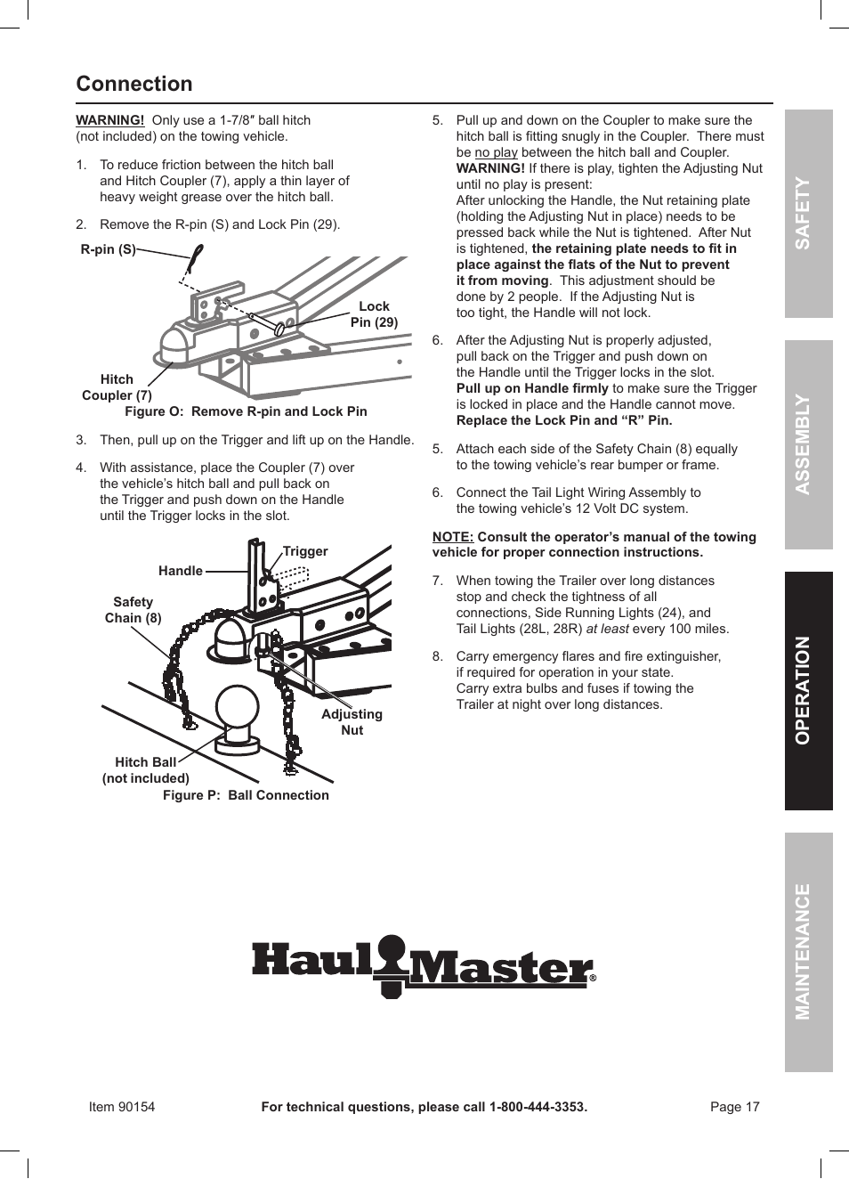 Connection | Harbor Freight Tools Foldable Utility Trailer 90154 User Manual | Page 17 / 28