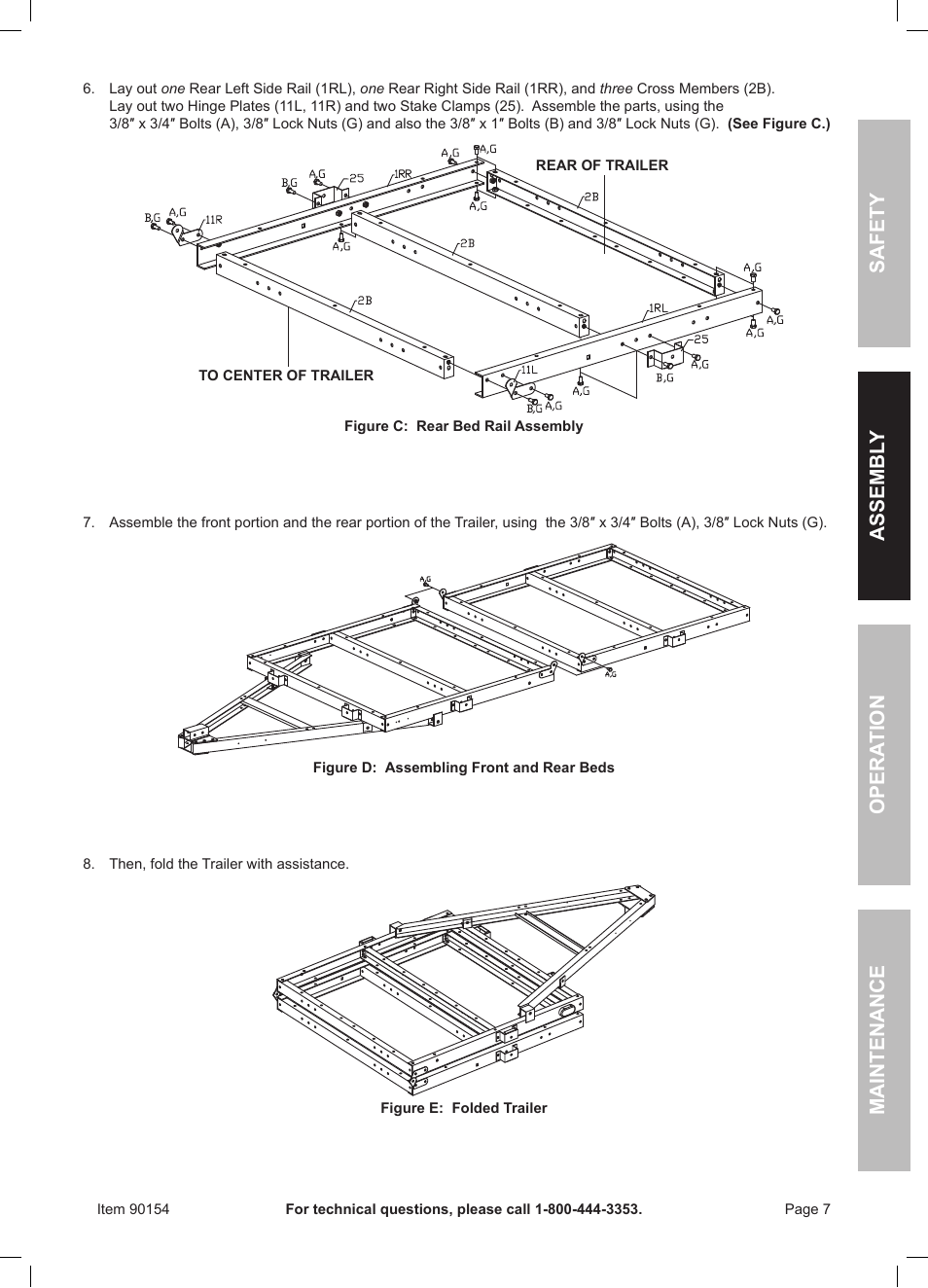 Harbor Freight Tools Foldable Utility Trailer 90154 User Manual | Page 7 / 28