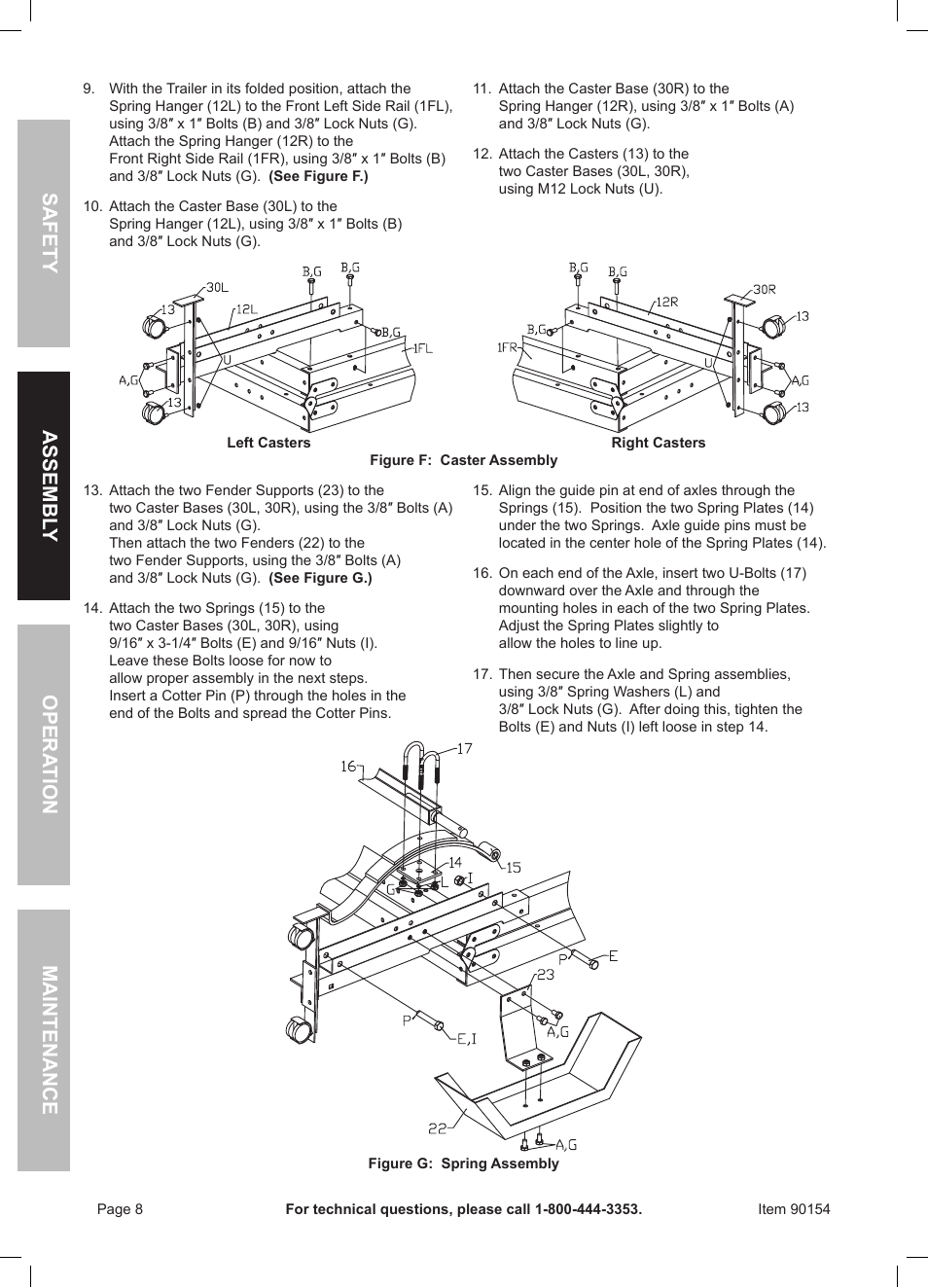 Harbor Freight Tools Foldable Utility Trailer 90154 User Manual | Page 8 / 28