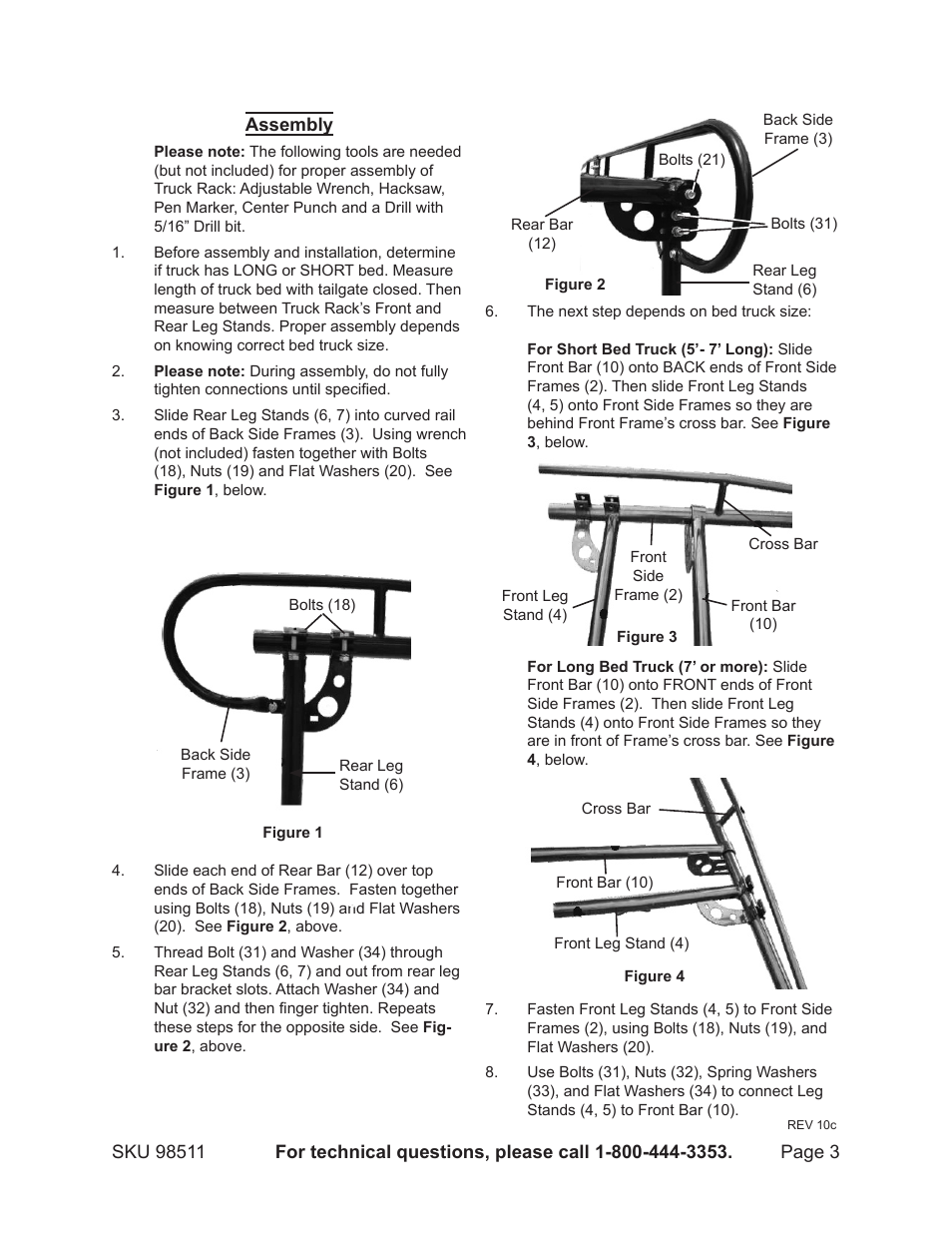 Harbor Freight Tools HAUL MASTER 98511 User Manual | Page 3 / 8