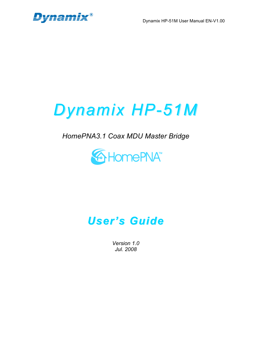 Home Dynamix HP-51M User Manual | 49 pages