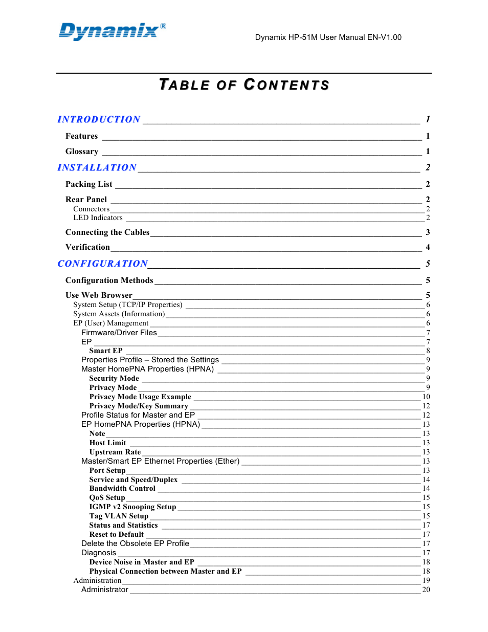 Home Dynamix HP-51M User Manual | Page 3 / 49