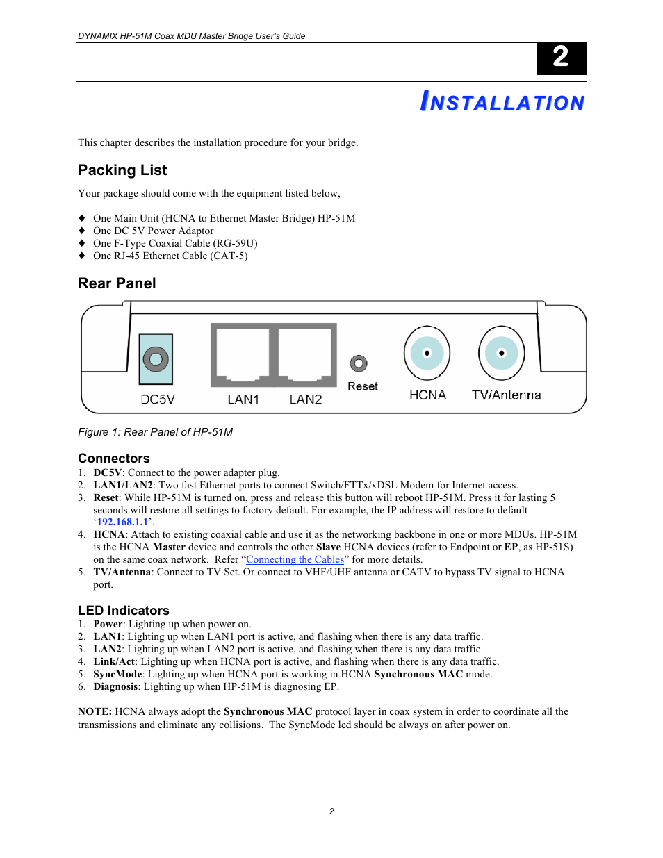 Nstallation | Home Dynamix HP-51M User Manual | Page 8 / 49