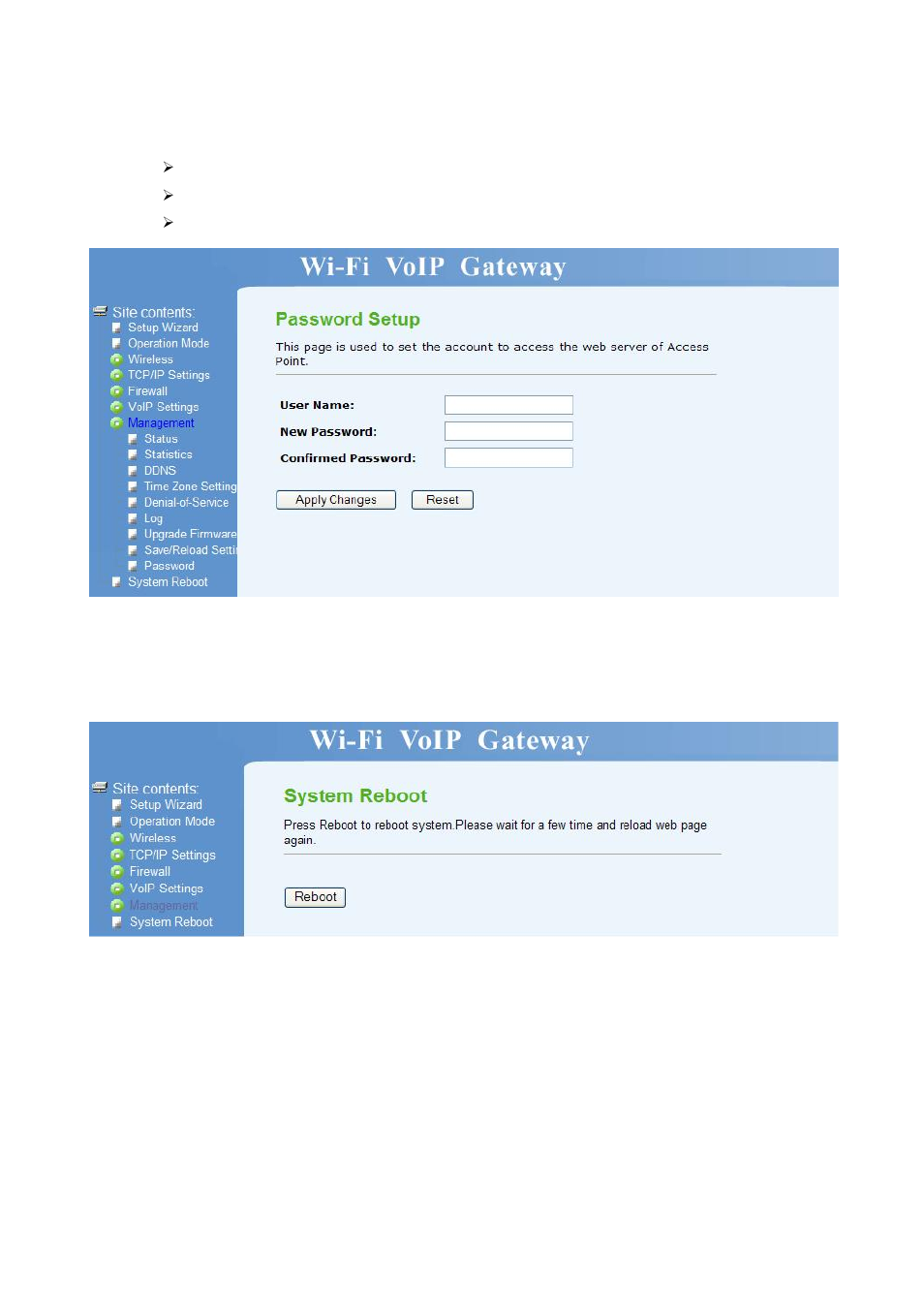 System reboot | Home Dynamix DW 3512 User Manual | Page 55 / 66