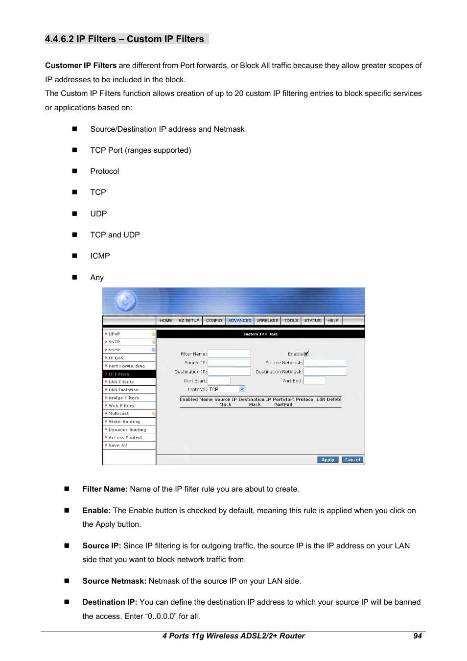 2 ip filters – custom ip filters | Home Dynamix ANEXX A User Manual | Page 101 / 184
