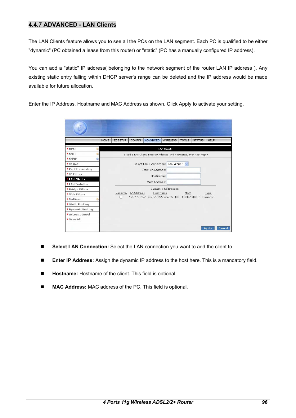 7 advanced - lan clients | Home Dynamix ANEXX A User Manual | Page 103 / 184