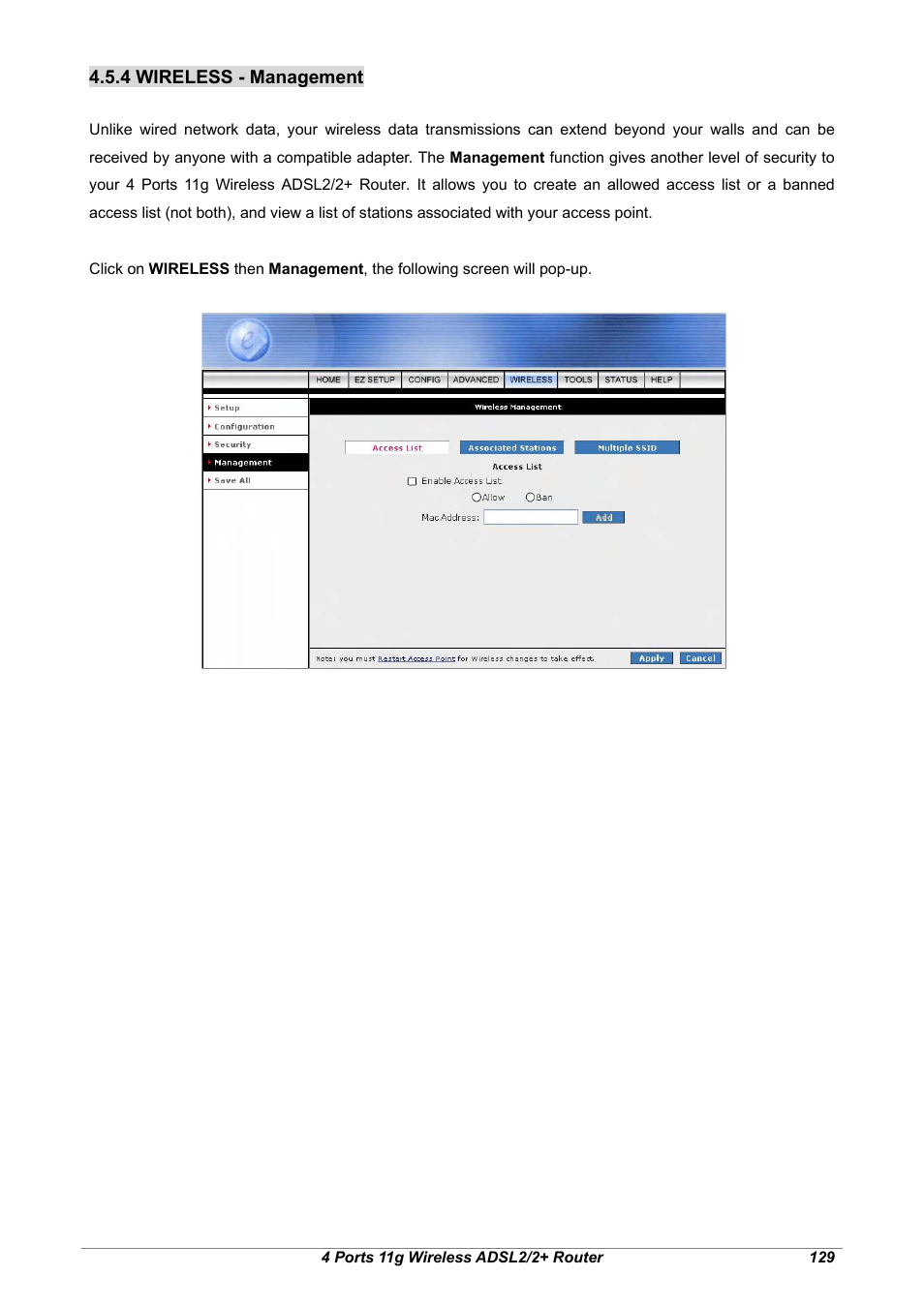 4 wireless - management | Home Dynamix ANEXX A User Manual | Page 136 / 184