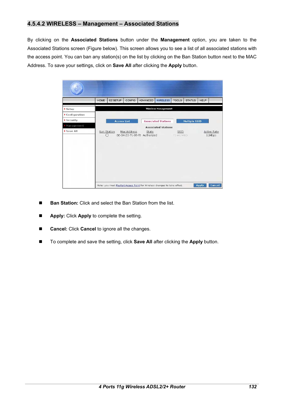 2 wireless – management – associated stations | Home Dynamix ANEXX A User Manual | Page 139 / 184