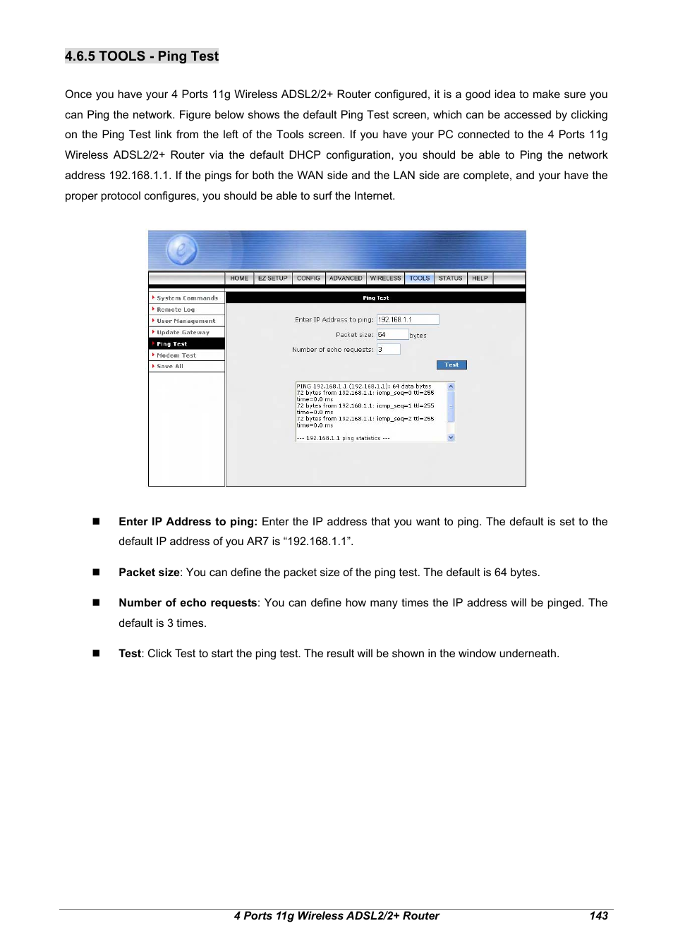 5 tools - ping test | Home Dynamix ANEXX A User Manual | Page 150 / 184