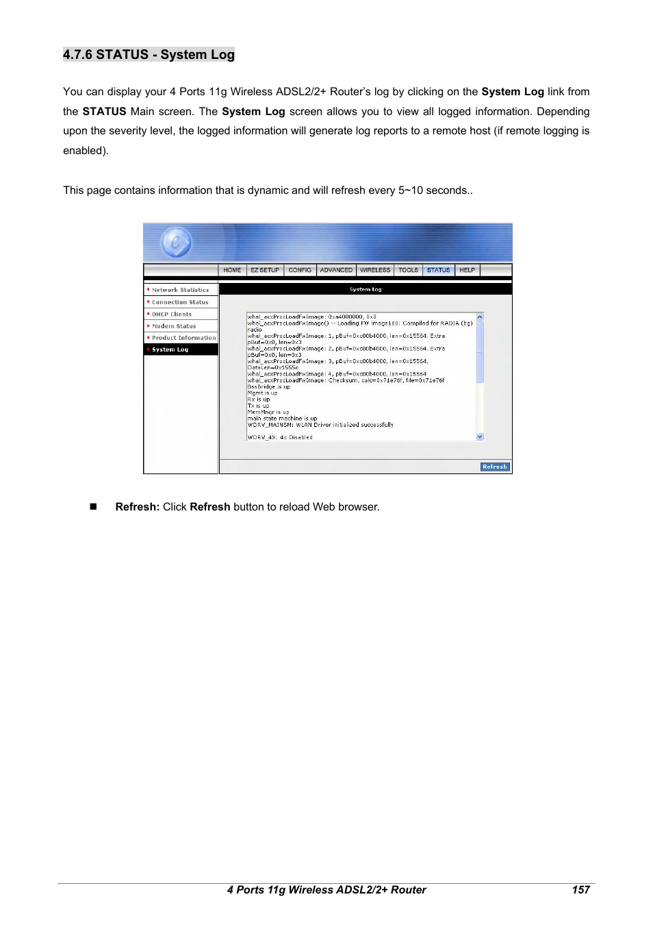 6 status - system log | Home Dynamix ANEXX A User Manual | Page 164 / 184