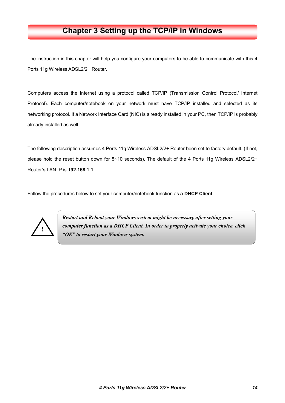 Chapter 3 setting up the tcp/ip in windows | Home Dynamix ANEXX A User Manual | Page 21 / 184