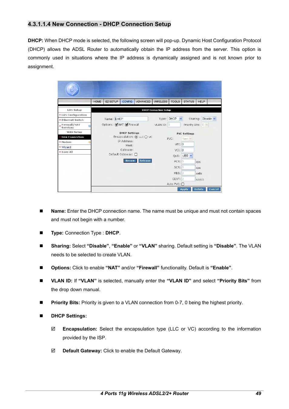 4 new connection - dhcp connection setup | Home Dynamix ANEXX A User Manual | Page 56 / 184