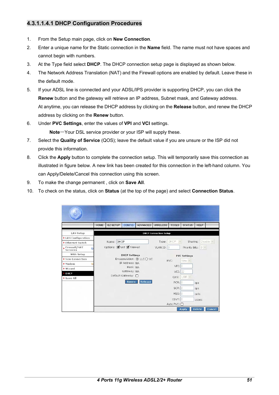 1 dhcp configuration procedures | Home Dynamix ANEXX A User Manual | Page 58 / 184