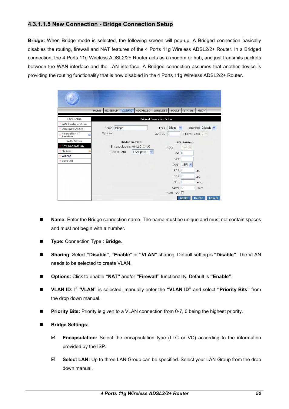 5 new connection - bridge connection setup | Home Dynamix ANEXX A User Manual | Page 59 / 184