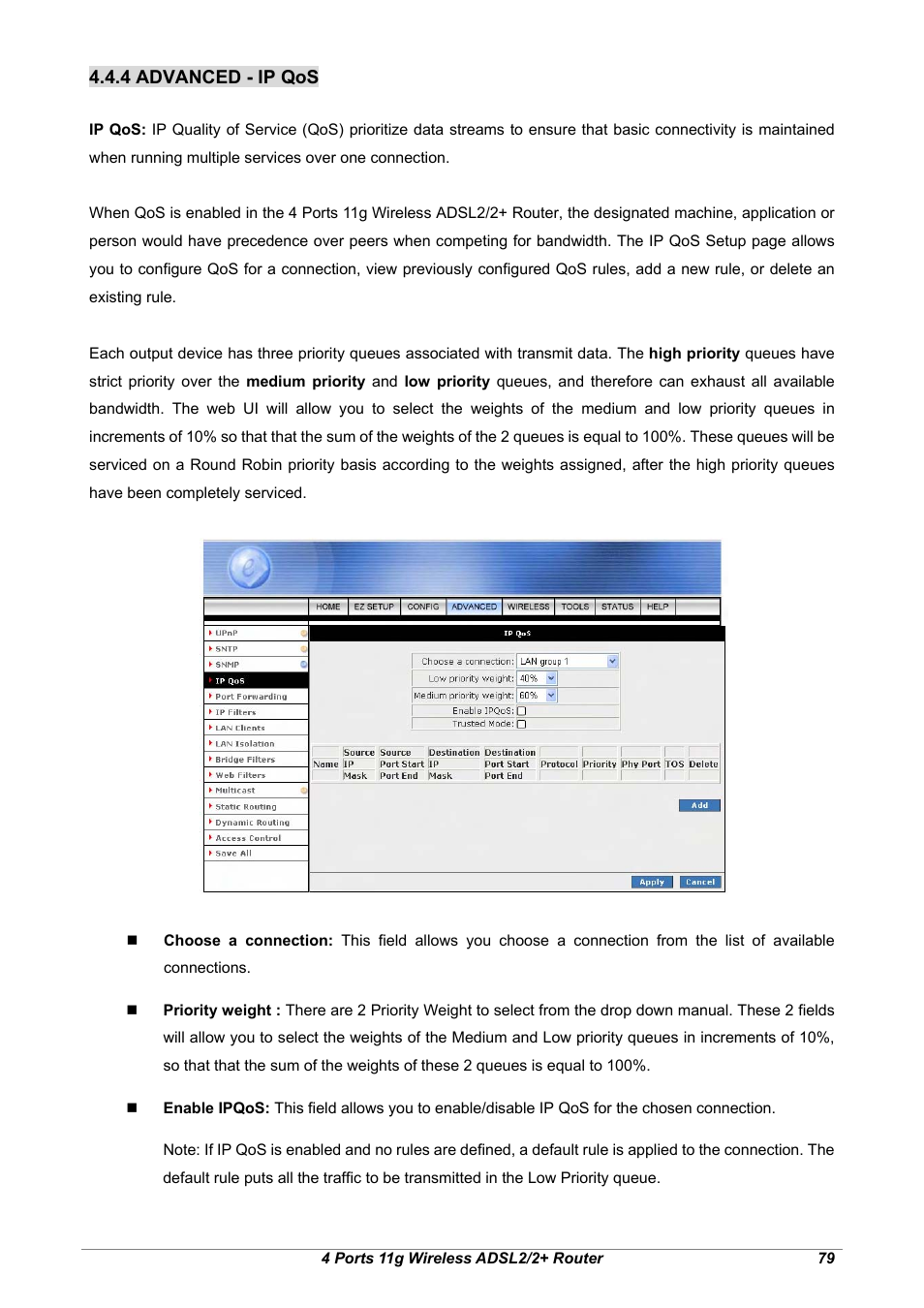 4 advanced - ip qos | Home Dynamix ANEXX A User Manual | Page 86 / 184