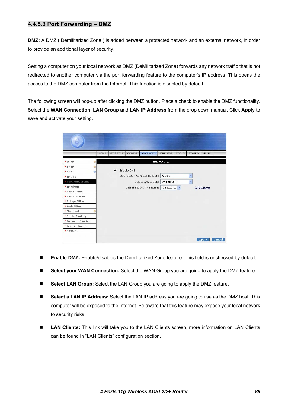 3 port forwarding – dmz | Home Dynamix ANEXX A User Manual | Page 95 / 184