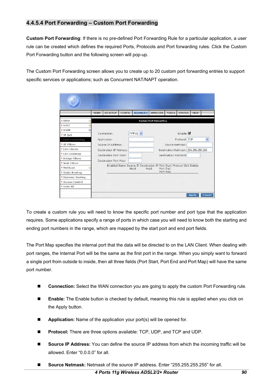 4 port forwarding – custom port forwarding | Home Dynamix ANEXX A User Manual | Page 97 / 184