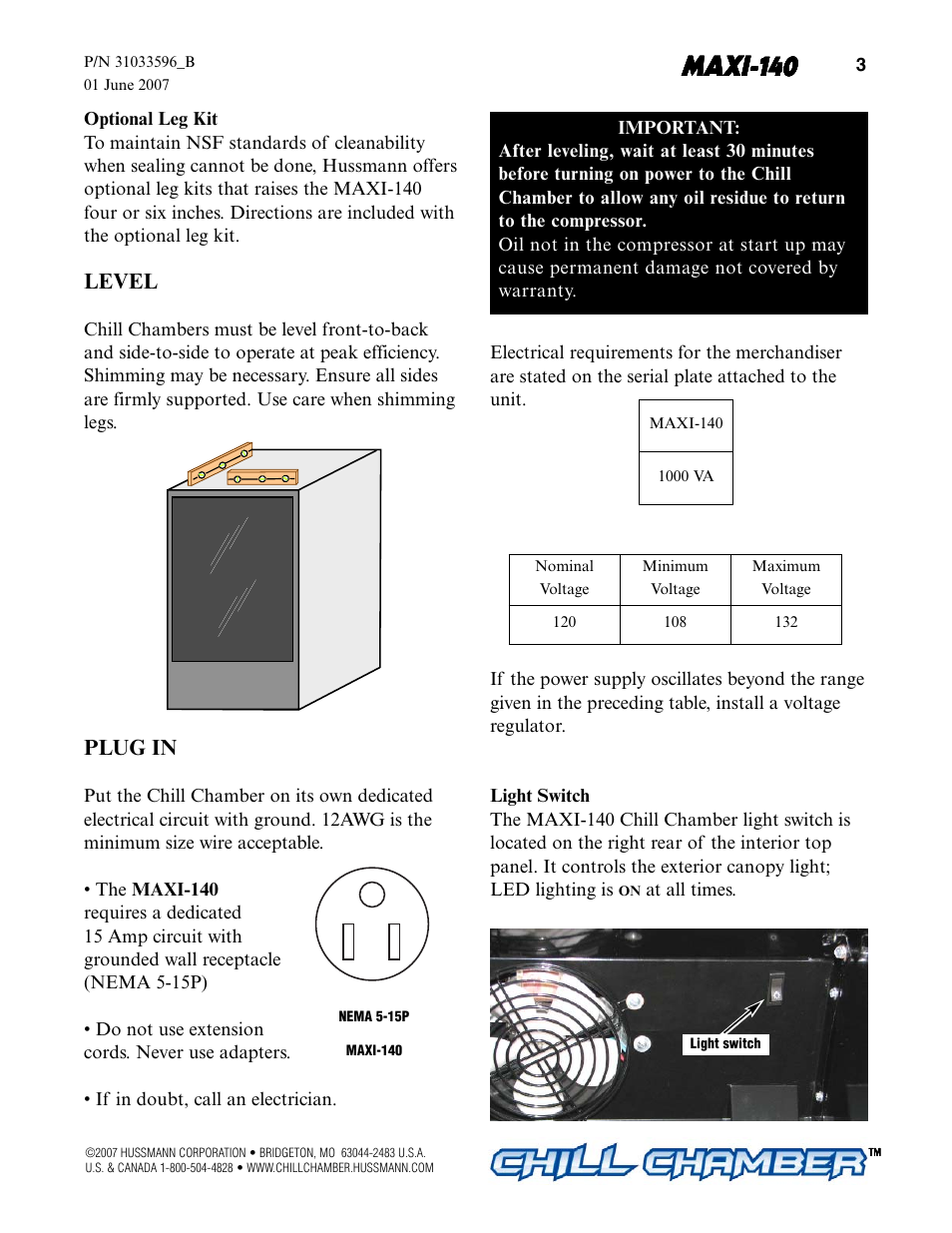 Maxi-140 | hussmann MAXI-140 User Manual | Page 5 / 20