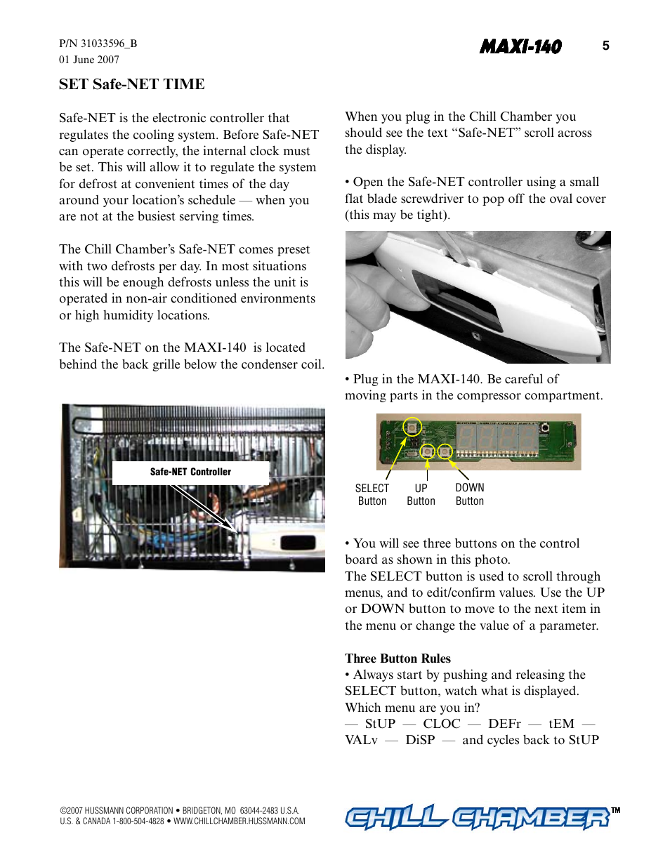 Maxi-140 | hussmann MAXI-140 User Manual | Page 7 / 20